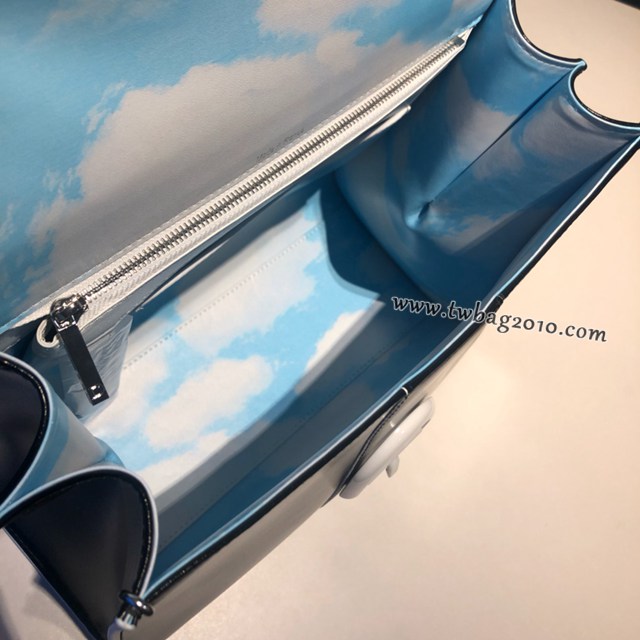 Delvaux全新box皮黑配白邊brillant手提女包 德爾沃專櫃專櫃經典款黑色手袋 bxs1058